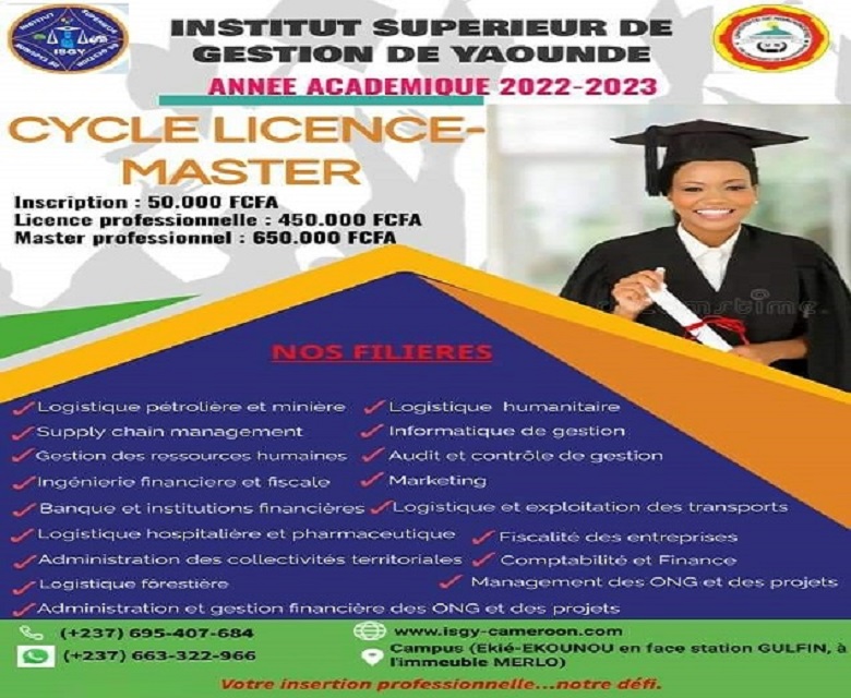 Institut Supérieur de Gestion de Yaoundé/filiere Technologique-Yaoundé